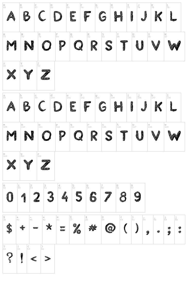 Estancofida TFB font map